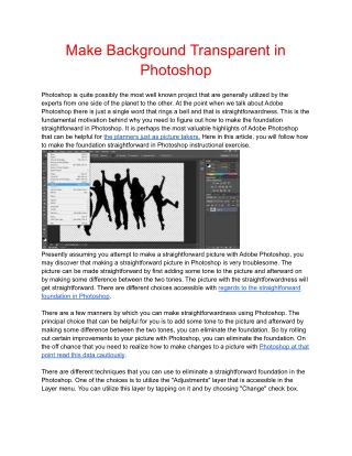 Make Background Transparent in Photoshop