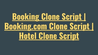 Booking.com Clone Script - Readymade Clone Script