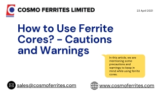 How to Use Ferrite Cores_ - Cautions and Warnings