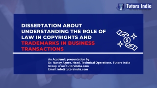 Dissertation about Understanding the Role of Law in Copyrights and Trademarks in Business (2)