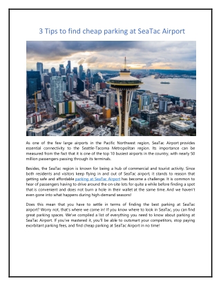 3 Tips to find cheap parking at SeaTac Airport