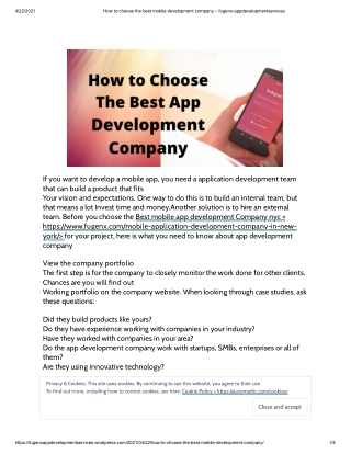 How to choose the best mobile development company