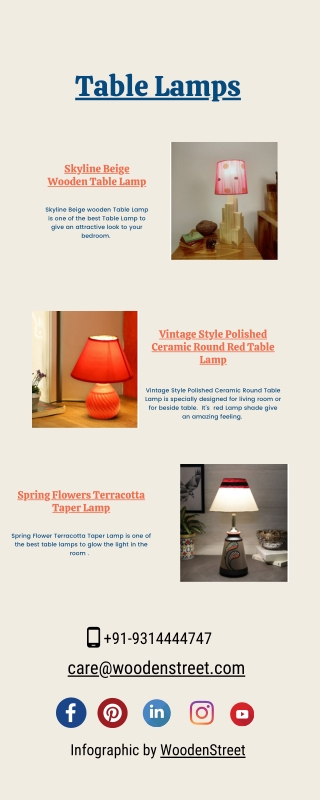 Order Online Table Lamps at WoodenStreet