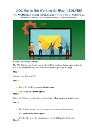 4 Quick Steps: AOL Mail Is Not Working On iPad - [SOLVED]