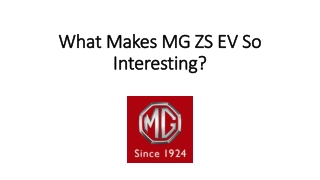 What Makes MG ZS EV So Interesting