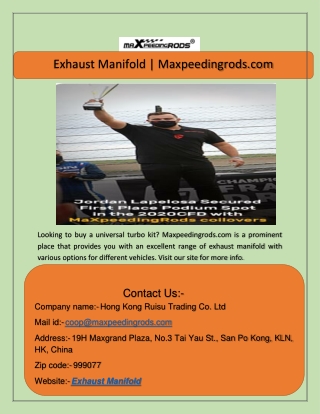 Exhaust Manifold  Maxpeedingrods.com