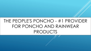 The People's Poncho - #1 Provider for Poncho and Rainwear Products