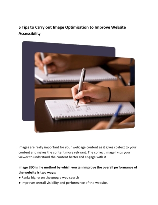 5 Tips to Carry out Image Optimization to Improve Website Accessibility