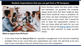 Realistic Expectations that you can get from a PR Company
