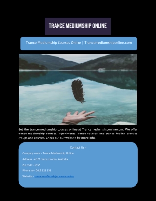 Trance Mediumship Courses Online | Trancemediumshiponline.com