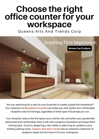 Choose the right office counter for your workspace