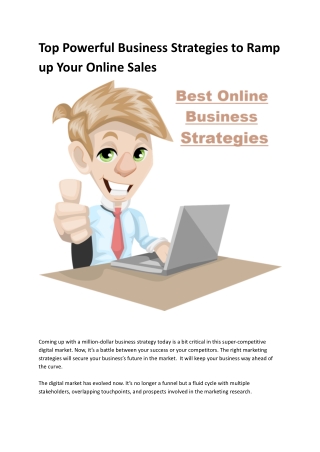 Top Powerful Business Strategies to Ramp up Your Online Sales