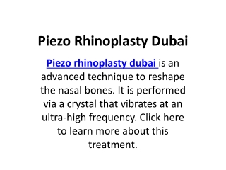 Piezo Rhinoplasty Dubai