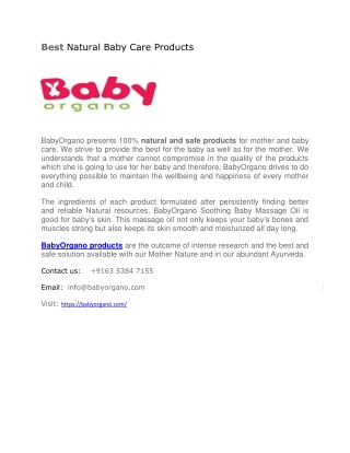 Best Natural Baby Care Products