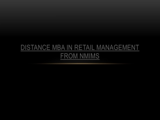 Distance MBA in Retail management from NMIMS