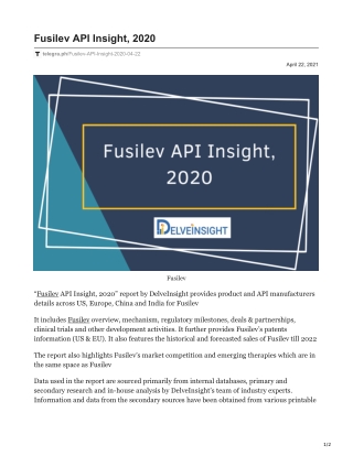 Fusilev - API Insight, 2020