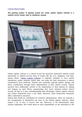 Patient registry software 22