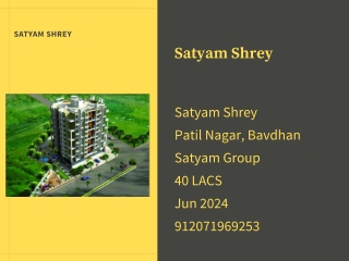 Satyam Shrey Project At Bavdhan, Pune By Satyam Group