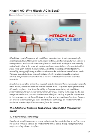 Hitachi AC- Why Hitachi AC Is Best
