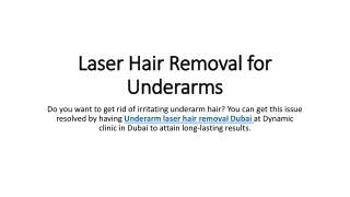 Laser Hair Removal for Underarms