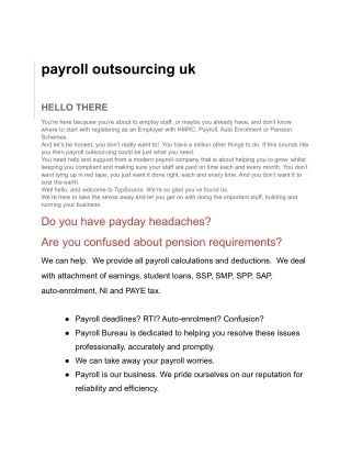 payroll outsourcing uk