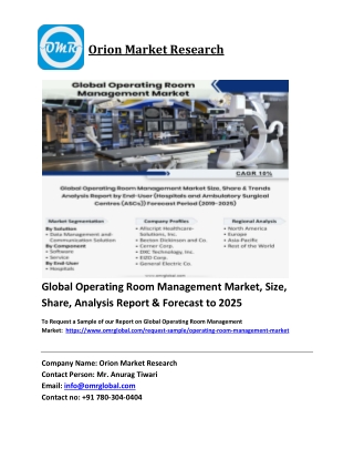 Global Operating Room Management Market Trends, Size, Competitive Analysis and F