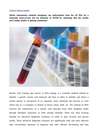 Nucleic acid testing 22