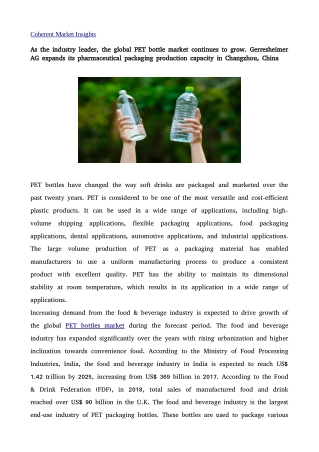 PET bottle market 22