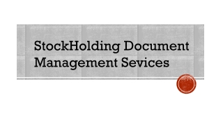 Electronic Document Management System (EDMS) - Stockholding DMS