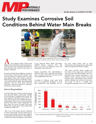 Study Examines Corrosive Soil Conditions Behind Water Main Breaks