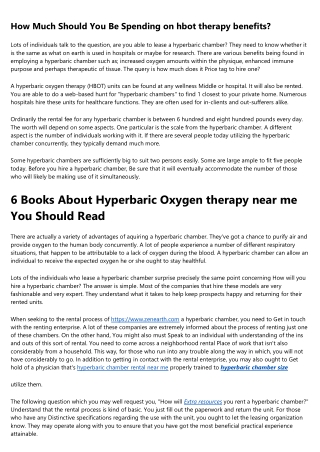 hyperbaric chamber rent: What No One Is Talking About