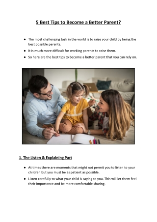 5 Best Tips to Become a Better Parent?