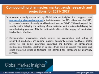 compounding pharmacies market report for 2027 – Companies, applications, product