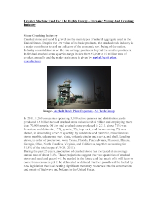 Crusher Machine Used For The Highly Energy - Intensive Mining And Crushing Industry