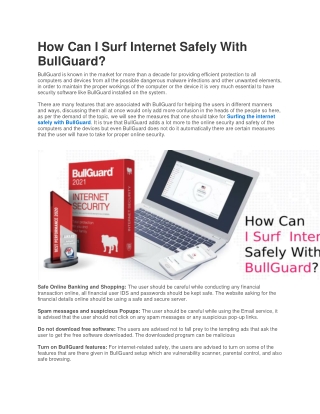 How Can I Surf Internet Safely With BullGuard?