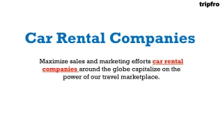 Car Rental Companies- TripFro