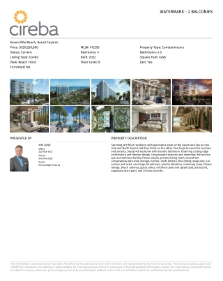 WATERMARK - 2 BALCONIES by RE/MAX CAYMAN ISLANDS - CIREBA