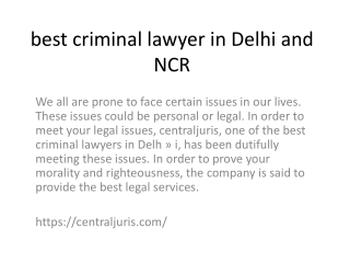 best criminal lawyer in Delhi and NCR