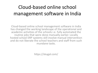 Cloud-based online school management software in India