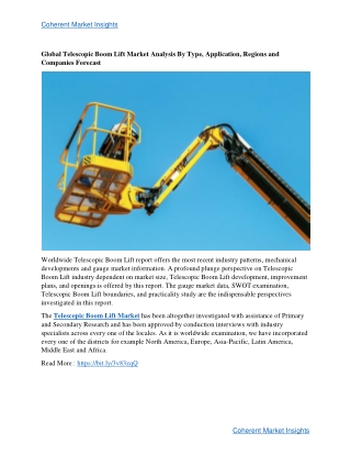 Global Telescopic Boom Lift Market Research Report