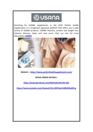 USANA  Perfecthealthsupplements.com