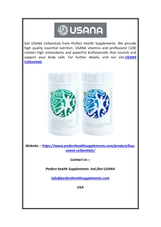 USANA Cellsentials  Perfecthealthsupplements.com