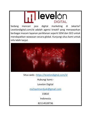 Creative Agency Jakarta | Levelondigital.com/id