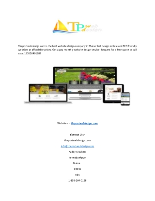 Maine Best Website Design Company - Theportwebdesign