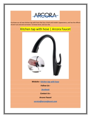 Kitchen tap with hose | Arcora Faucet