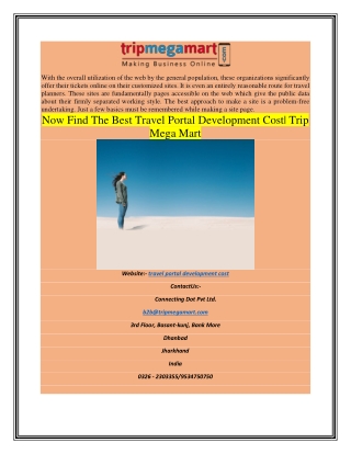 Now Find The Best Travel Portal Development Cost| Trip Mega Mart