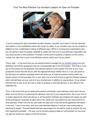 FindTheMostEffectiveCarAccidentLawyersAsSoonAsPossible