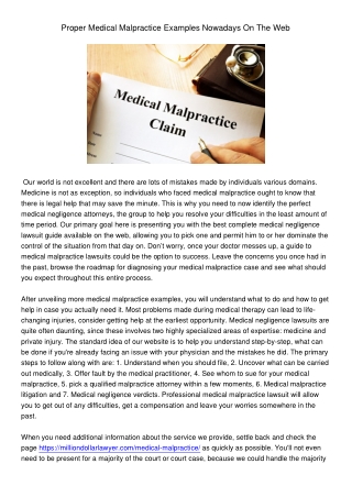 ProperMedicalMalpracticeExamplesNowadaysOnTheWeb