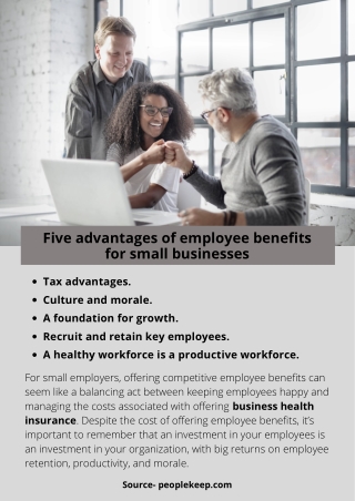 Five advantages of employee benefits for small businesses