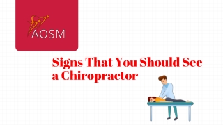 Signs That You Should See a Chiropractor